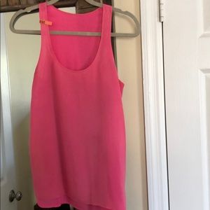 Bright pink chiffon top